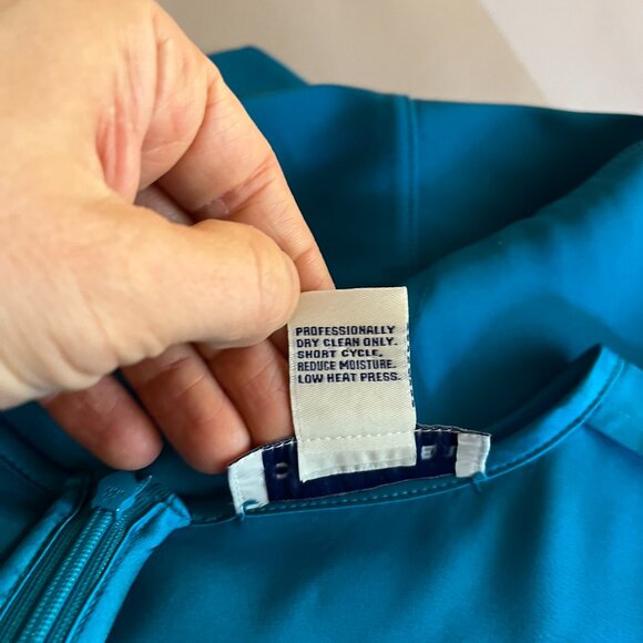 Doncaster Size 12 Teal Silk Sleeveless Satin Top Zip Back - Picture 11 of 12